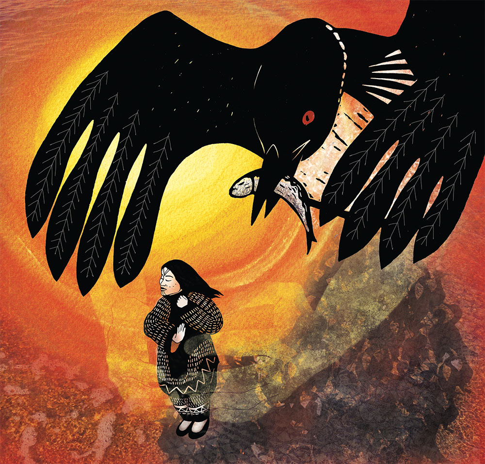 Illustration for inuit tale Sedna