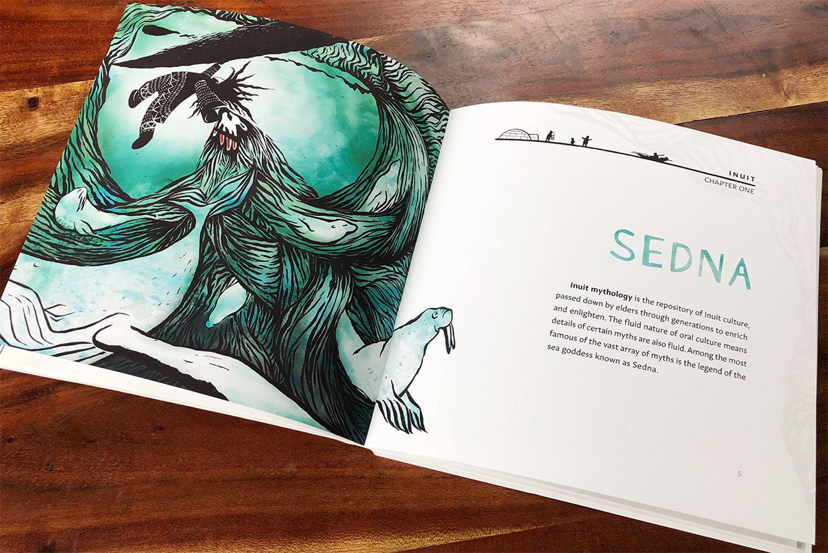 Graphic design for inuit tale Sedna